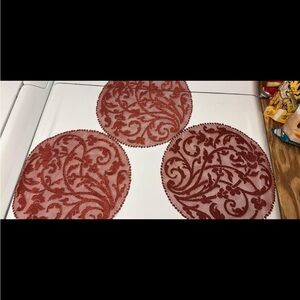 Lace doilies - Set of 3 burnt orange color 11”